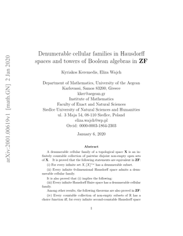 Denumerable Cellular Families in Hausdorff Spaces and Towers Of