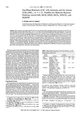 Gas-Phase Reactions of Si+ with Ammonia and The