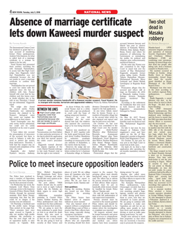 Absence of Marriage Certificate Lets Down Kaweesi Murder Suspect