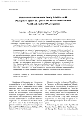 Phylogenyof Speciesof 7Bfieldiaand from Sequences