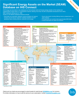 Significant Energy Assets on the Market (SEAM) Database on IHS