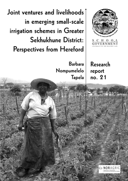 Joint Ventures and Livelihoods in Emerging Small-Scale Irrigation Schemes in Greater