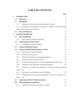 Estimation of Thermophysical Properties of Athabasca Vacuum Residue Using a Single Molecule Representation 7 1.3