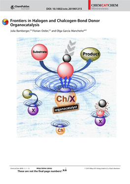 Frontiers in Halogen and Chalcogen-Bond Donor