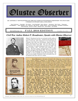 Quarterly Newsletter of the Olustee Battlefied