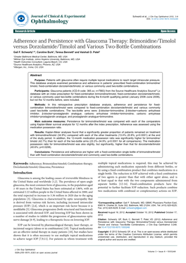 Brimonidine/Timolol Versus Dorzolamide/Timolol and Various Two-Bottle Combinations Gail F