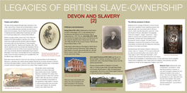 DEVON and SLAVERY Traders and Settlers [2] the African Presence in Devon the Davy Family Prospered Through Slave Ownership