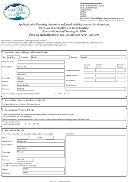 Application for Planning Permission and Listed Building Consent for Alterations, Extension Or Demolition of a Listed Building