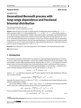 Generalized Bernoulli Process with Long-Range Dependence And