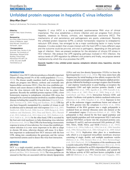 Unfolded Protein Response in Hepatitis C Virus Infection