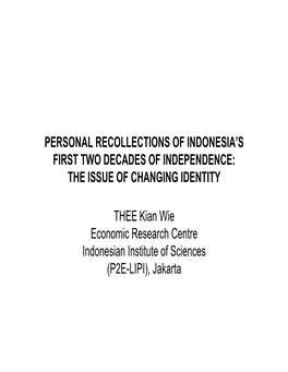 The Issue of Changing Identity