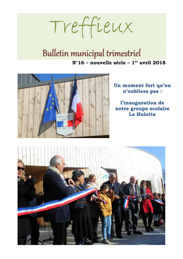 Bulletin Municipal Trimestriel N°16 – Nouvelle Série – 1Er Avril 2018