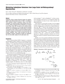 Minimizing Isobutylene Emissions from Large Scale Tert-Butoxycarbonyl Deprotections