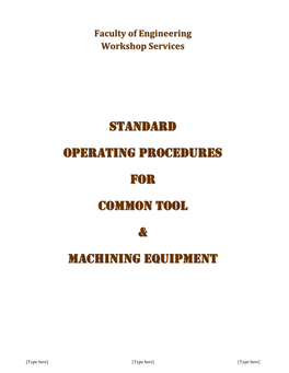 STANDARD OPERATING PROCEDURES for COMMON