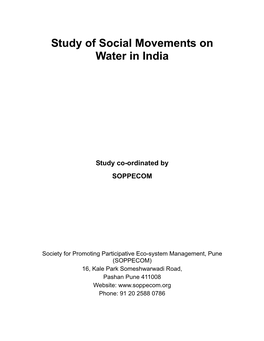 Study of Social Movements on Water in India