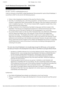 South Medstead Development Site - OBJECTION