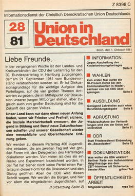 UID 1981 Nr. 28, Union in Deutschland