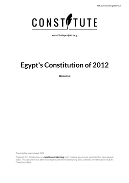 Egypt's Constitution of 2012