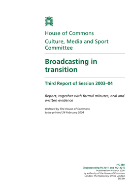 Broadcasting in Transition