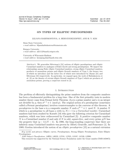 On Types of Elliptic Pseudoprimes