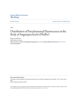 Distribution of Pseudomonad Fluorescence in the Body Of