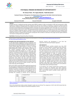 Patanjali: Missed Or Messed up Opportunity?