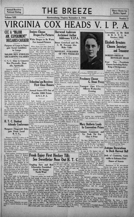 November 2, 1934 Number 5 VIRGINIA COX HEADS V