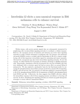 Interleukin-12 Elicits a Non-Canonical Response in B16