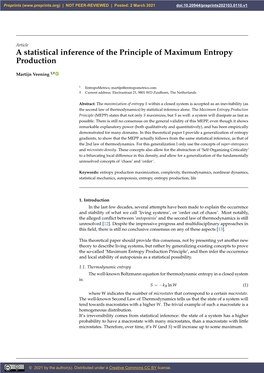 A Statistical Inference of the Principle of Maximum Entropy Production