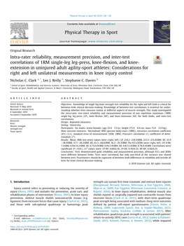 Intra-Rater Reliability, Measurement Precision, and Inter-Test Correlations