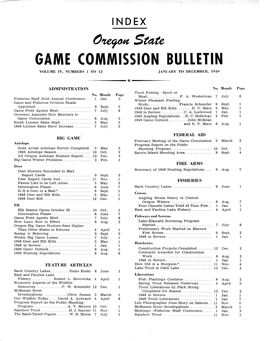 Game Commission Bulletin Volume Iv, Numbers 1 To12 January to December, 1949