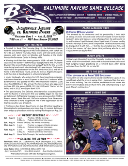 Baltimore Ravens Game Release