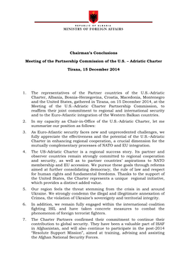 Chairman's Conclusions Meeting of the Partnership Commission of The