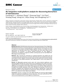 An Integrative Multi-Platform Analysis for Discovering Biomarkers Of