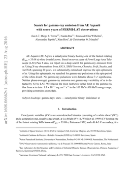 Search for Gamma-Ray Emission from AE Aquarii with Seven Years of FERMI-LAT Observations