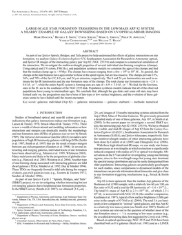 LARGE-SCALE STAR FORMATION TRIGGERING in the LOW-MASS ARP 82 SYSTEM: a NEARBY EXAMPLE of GALAXY DOWNSIZING BASED on UV/OPTICAL/MID-IR IMAGING Mark Hancock,1 Beverly J