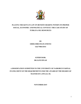 Placing the Kenyan Law on Benefit-Sharing Within Its Proper Social, Economic and Political Context: the Case Study of Turkana Oil Resources