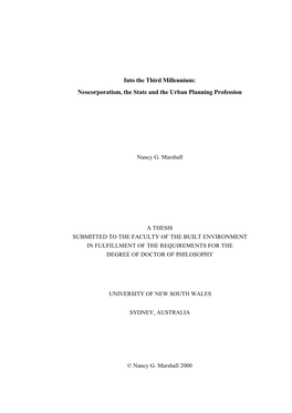 Into the Third Millennium: Neocorporatism, the State and the Urban Planning Profession