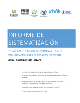 Informe De Sistematización