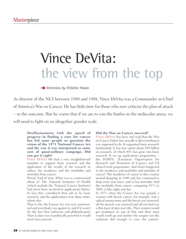 Vince Devita: the View from the Top