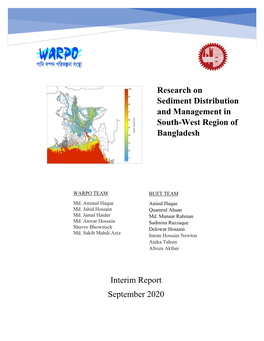 Research on Sediment Distribution and Management in South-West Region of Bangladesh