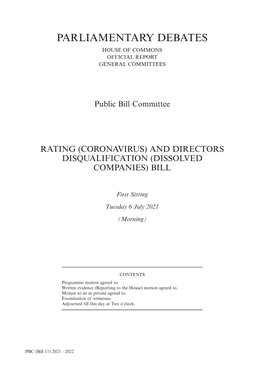 Parliamentary Debates House of Commons Official Report General Committees