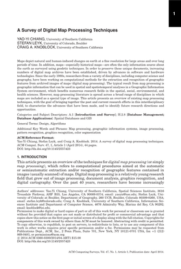 1 a Survey of Digital Map Processing Techniques