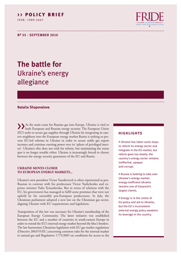 The Battle for Ukraine's Energy Allegiance