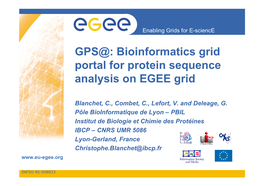 GPS@: Bioinformatics Grid Portal for Protein Sequence Analysis on EGEE Grid