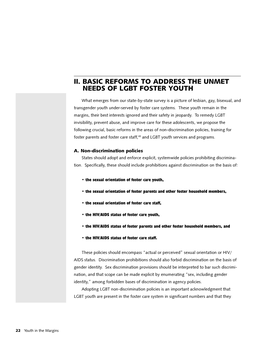 Basic Reforms to Address the Unmet Needs of Lgbt Foster Youth