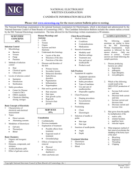 National Electrology Written Examination