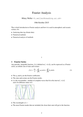 Fourier Analysis