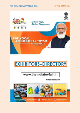The India Toy Fair Virtual-2021 27 Feb- 2 Mar-2021
