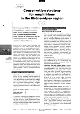 Conservation Strategy for Amphibians in the Rhône-Alpes� Region 76